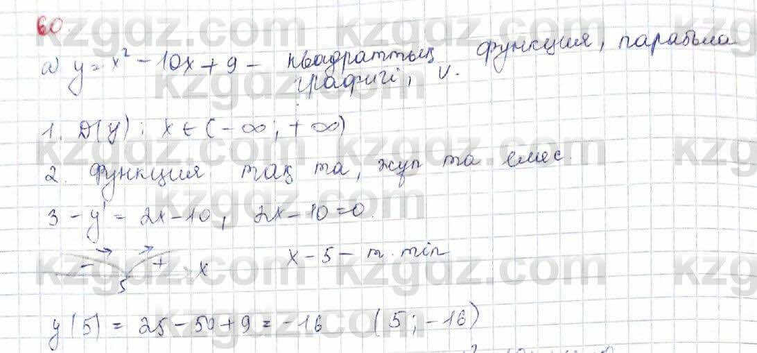 Алгебра (Обще-гуманитарное направление) Абылкасымова 10 ОГН класс 2019 Итоговое повторение 601