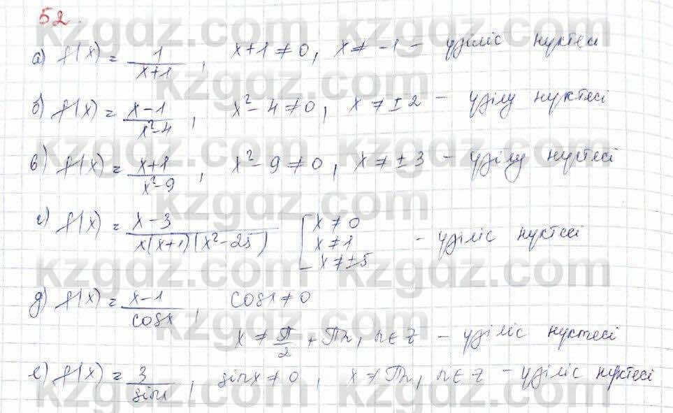 Алгебра (Обще-гуманитарное направление) Абылкасымова 10 ОГН класс 2019 Итоговое повторение 521