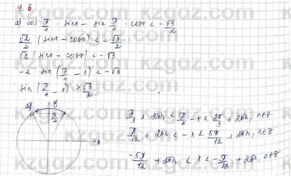Алгебра (Обще-гуманитарное направление) Абылкасымова 10 ОГН класс 2019 Упражнение 9.61
