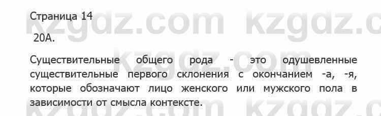 Русский язык Сабитова З. 5 класс 2017 Упражнение 20А1