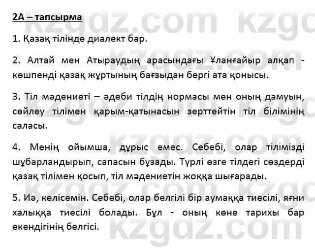 Казахский язык Қапалбек Б. 8 класс 2018 Упражнение 2А1