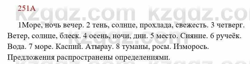 Русский язык Сабитова З. 8 класс 2018 Упражнение 251А1