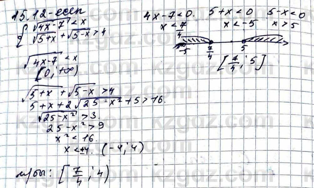 Алгебра Абылкасымова 11 ЕМН класс 2020 Упражнение 15.121