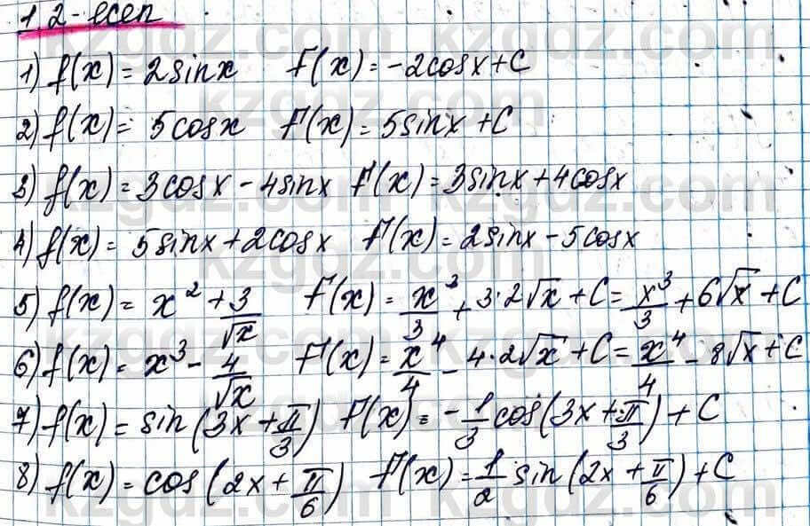 Алгебра Абылкасымова 11 ЕМН класс 2020 Упражнение 1.21